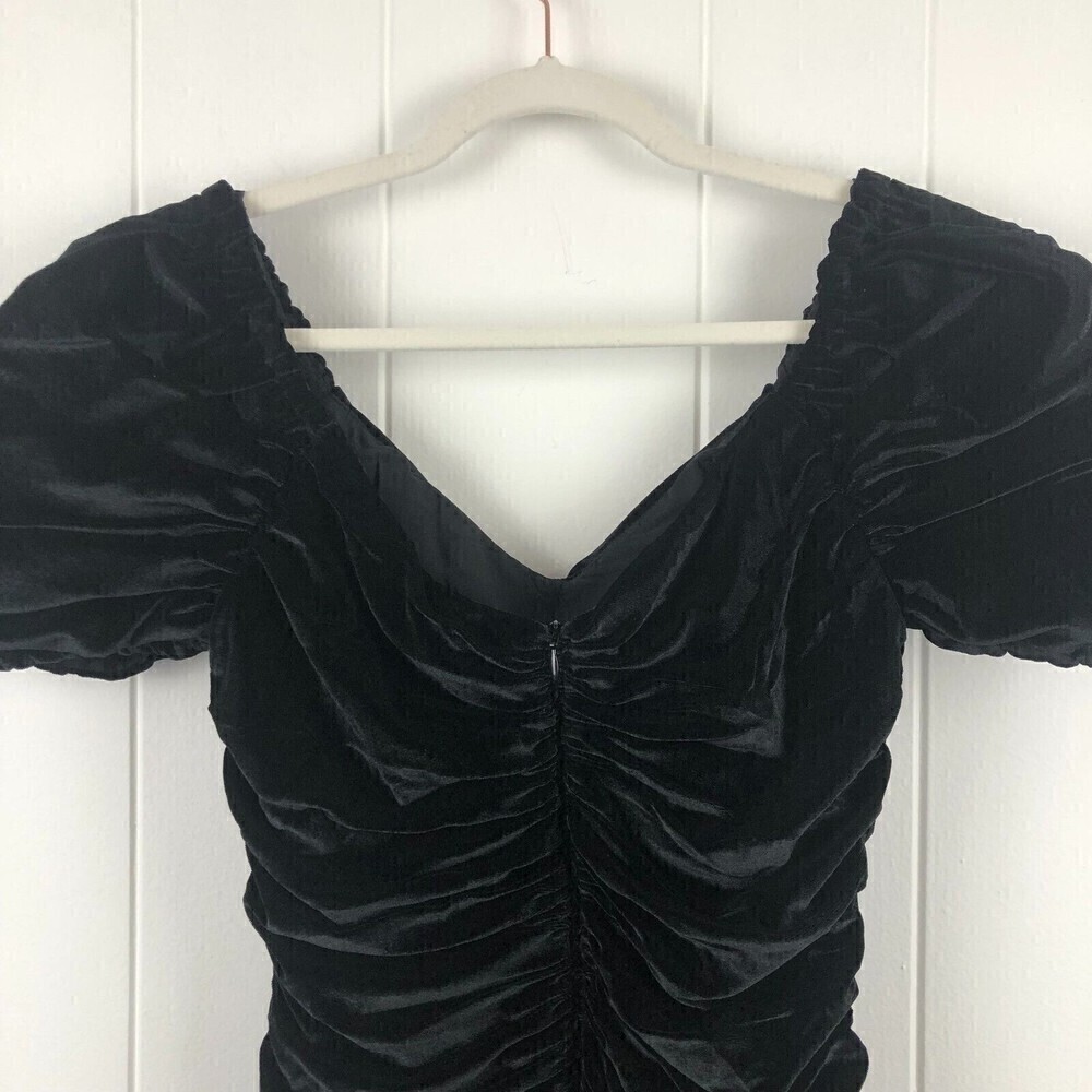 Anthropologie Hutch Womens Ruched Puff-Sleeved Mini Dress Size 8 - Picture 12 of 15